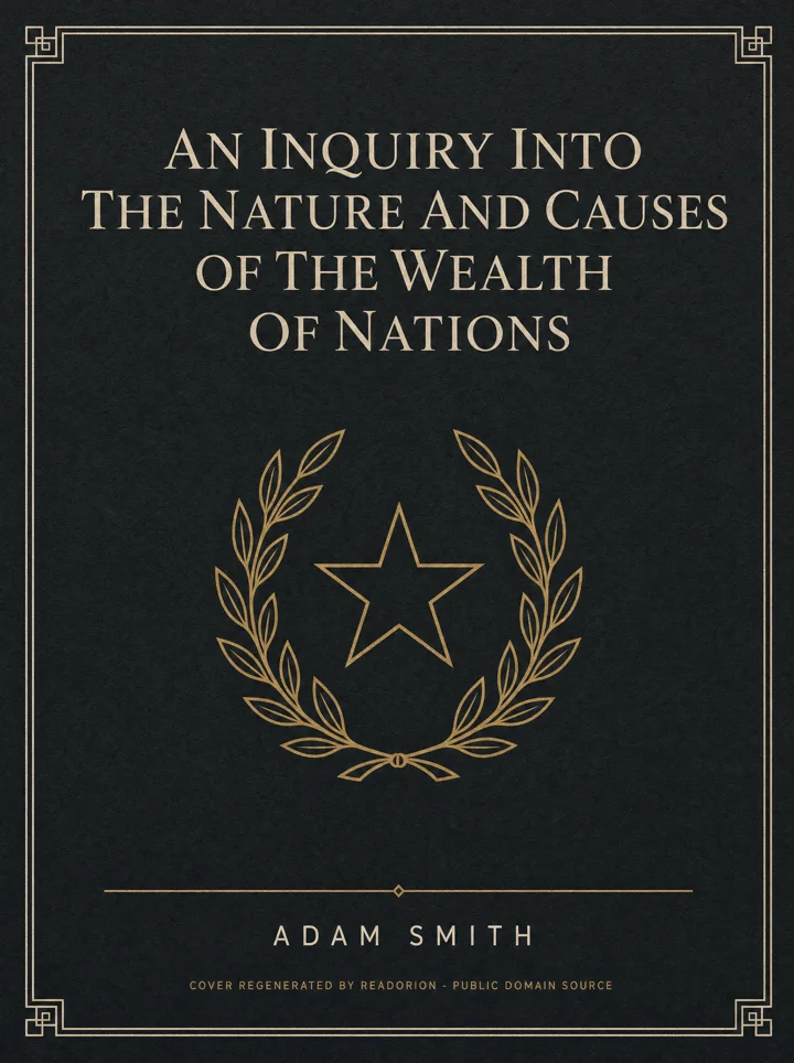 An Inquiry into the Nature and Causes of the Wealth of Nations book cover by Adam Smith