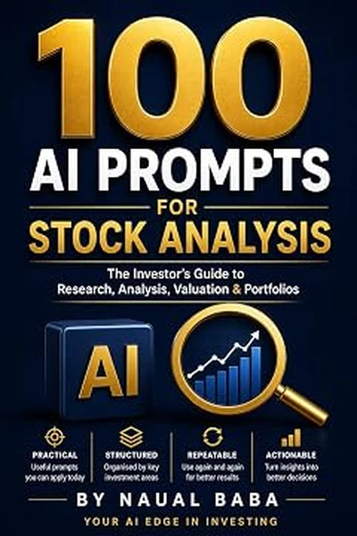 100 AI Prompts For Stock Analysis book cover by Naual Baba